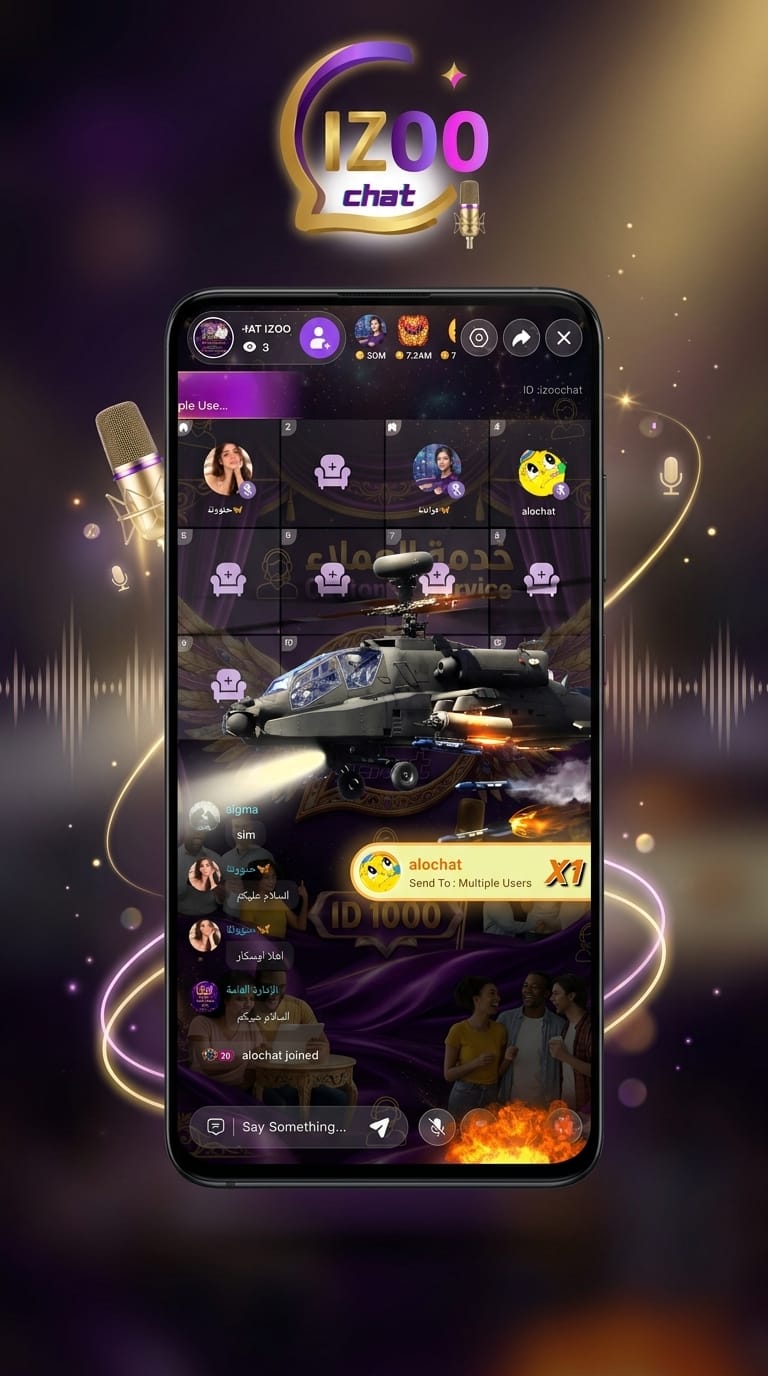 IZOO Chat voice room with seats, gifts and chat